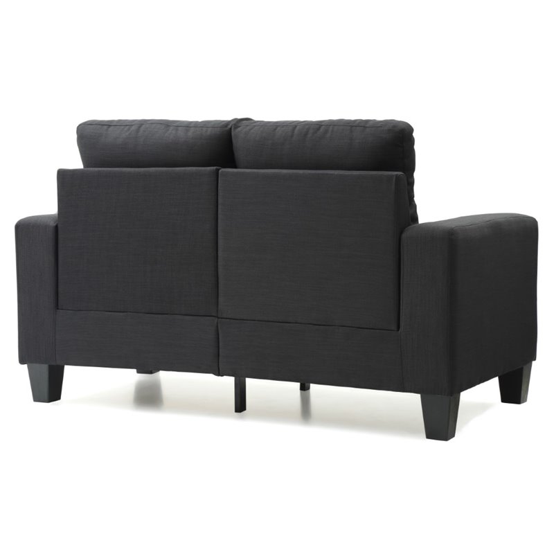 Glory Furniture Newbury Twill Fabric Modular Loveseat in Black