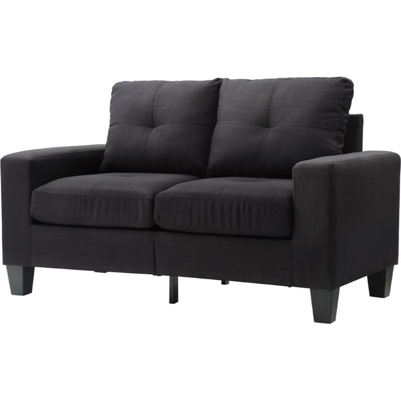 Glory Furniture Newbury Twill Fabric Modular Loveseat in Black