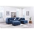 Glory Furniture Malone Microsuede Sectional in Navy Blue