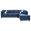 Glory Furniture Malone Microsuede Sectional in Navy Blue