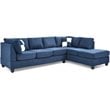 Glory Furniture Malone Microsuede Sectional in Navy Blue