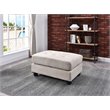 Glory Furniture Malone Microsuede Ottoman in Vanilla