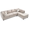 Glory Furniture Malone Microsuede Sectional in Vanilla