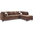 Glory Furniture Malone Microsuede Sectional in Chocolate
