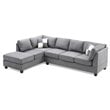 Glory Furniture Malone Microsuede Sectional in Gray