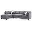 Glory Furniture Malone Microsuede Sectional in Gray