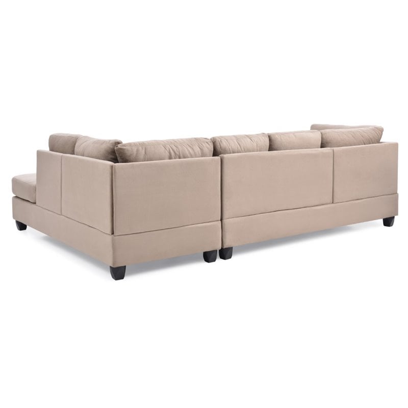 Glory Furniture Malone Microsuede Sectional in Mocha