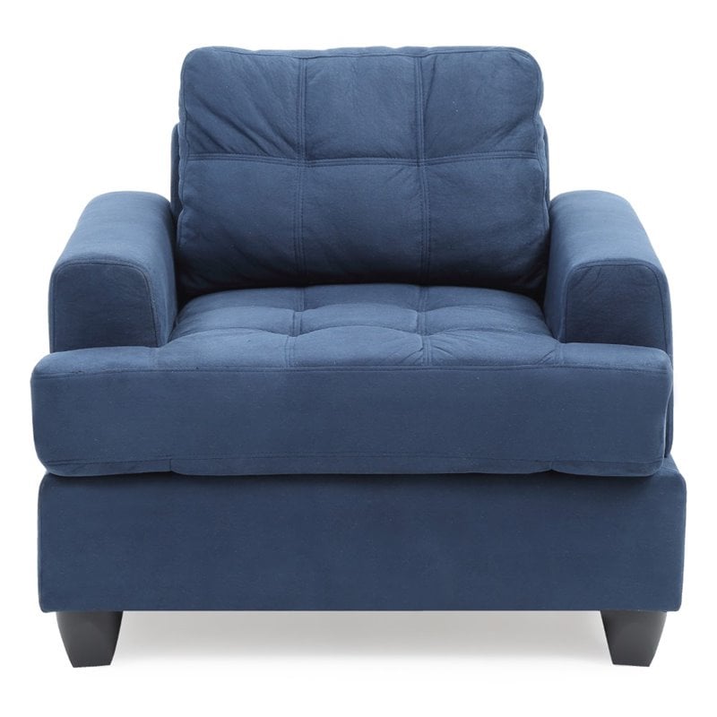 Glory Furniture Sandridge Microsuede Chair in Navy Blue