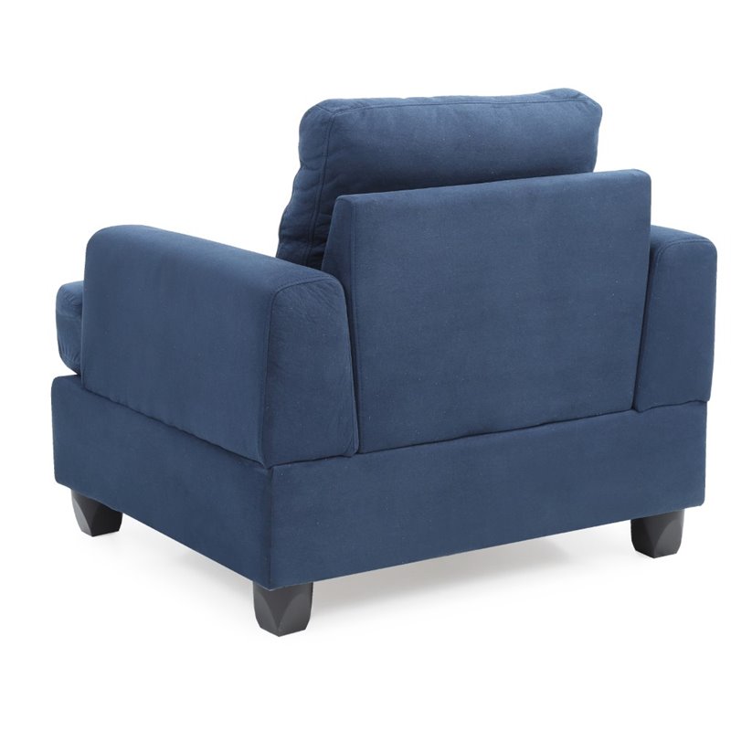 Glory Furniture Sandridge Microsuede Chair in Navy Blue