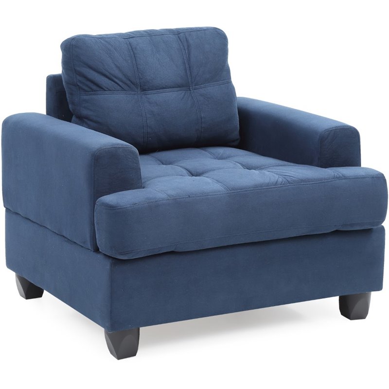 Glory Furniture Sandridge Microsuede Chair in Navy Blue