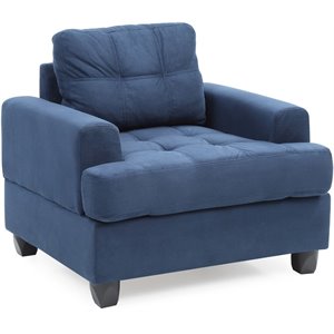 Glory Furniture Sandridge Microsuede Chair in Navy Blue