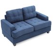 Glory Furniture Sandridge Microsuede Loveseat in Navy Blue