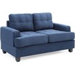 Glory Furniture Sandridge Microsuede Loveseat in Navy Blue