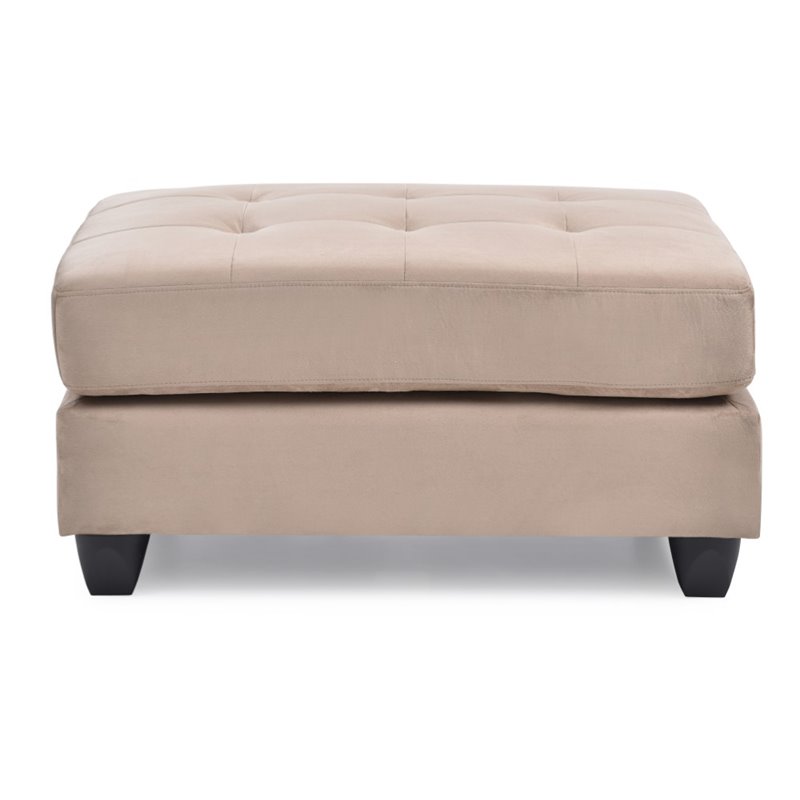 Glory Furniture Malone Microsuede Ottoman in Mocha