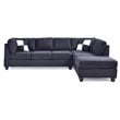 Glory Furniture Malone Microsuede Sectional in Black