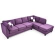 Glory Furniture Malone Microsuede Sectional in Purple