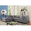Glory Furniture Malone Faux Leather Sectional in Gray