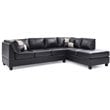 Glory Furniture Malone Faux Leather Sectional in Black