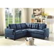 Glory Furniture Sandridge Microsuede Sectional in Navy Blue
