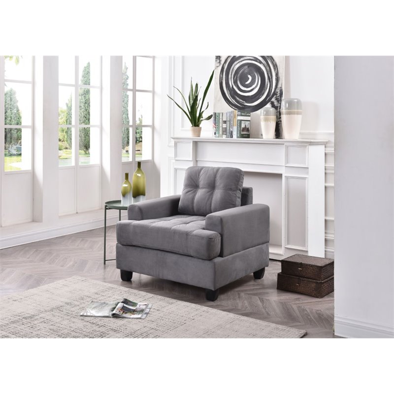 Glory Furniture Sandridge Microsuede Chair in Gray