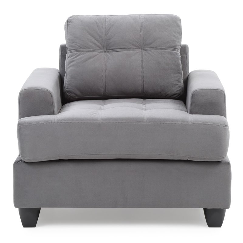 Glory Furniture Sandridge Microsuede Chair in Gray