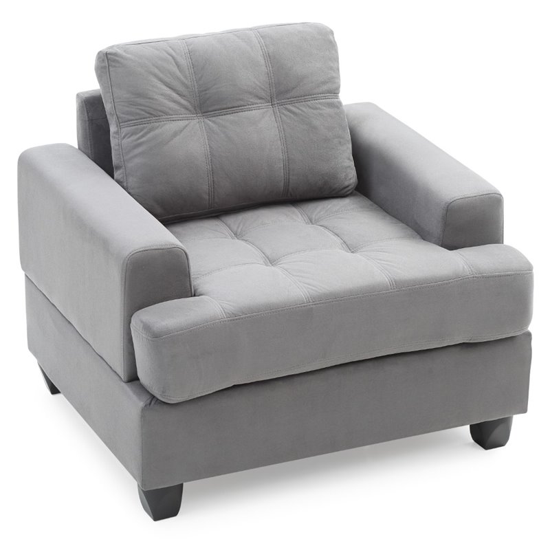 Glory Furniture Sandridge Microsuede Chair in Gray