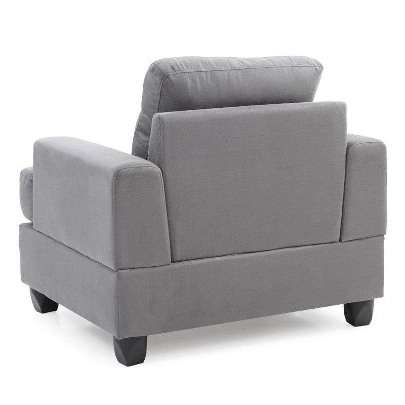 Glory Furniture Sandridge Microsuede Chair in Gray