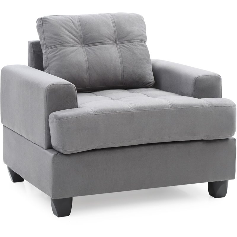 Glory Furniture Sandridge Microsuede Chair in Gray