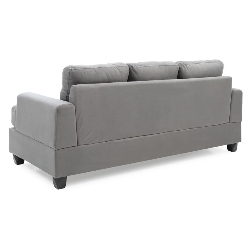 Glory Furniture Sandridge Microsuede Sofa in Gray