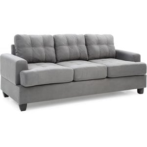 Glory Furniture Sandridge Microsuede Sofa in Gray