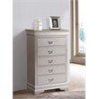 Glory Furniture Lorana 5-Drawers Bedroom Chest in Silver Champagne