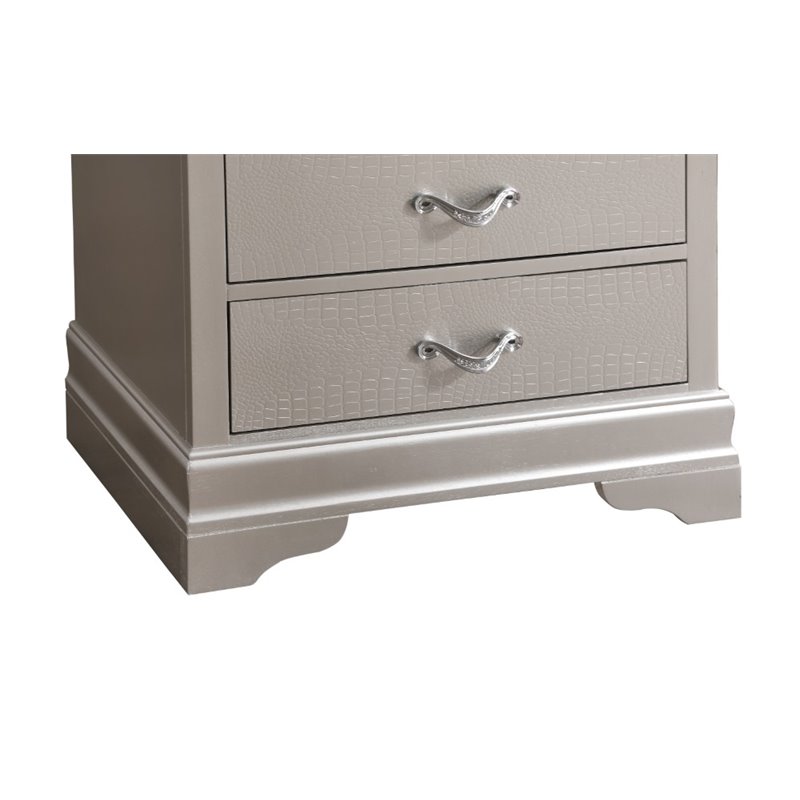 Glory Furniture Lorana 5-Drawers Bedroom Chest in Silver Champagne