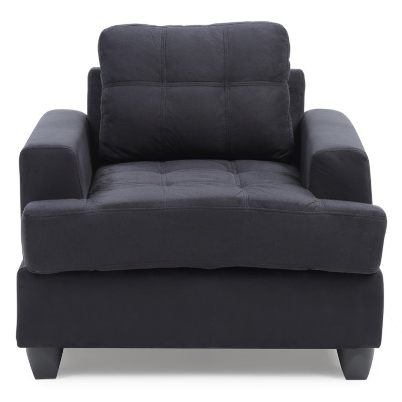 Glory Furniture Sandridge Microsuede Chair in Black