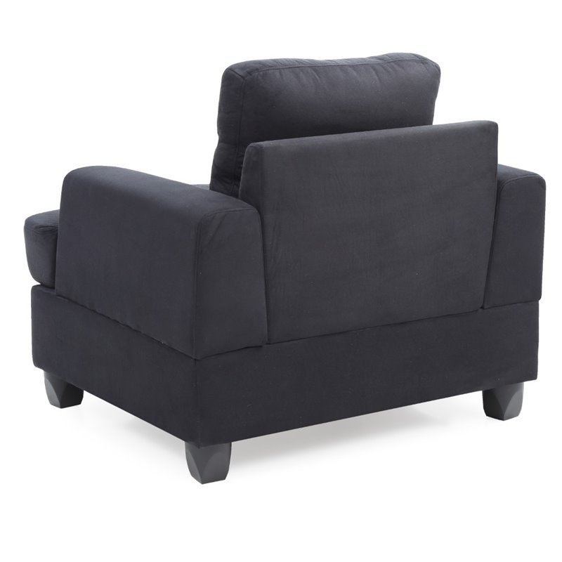 Glory Furniture Sandridge Microsuede Chair in Black