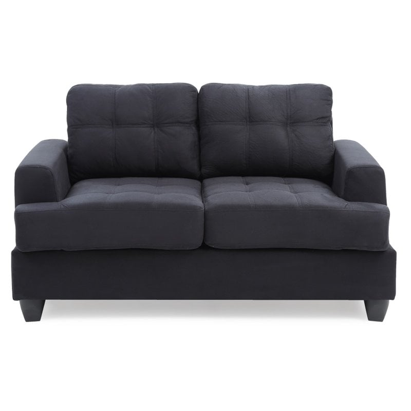 Glory Furniture Sandridge Microsuede Loveseat in Black
