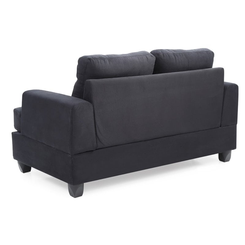Glory Furniture Sandridge Microsuede Loveseat in Black