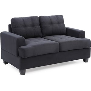 Glory Furniture Sandridge Microsuede Loveseat in Black
