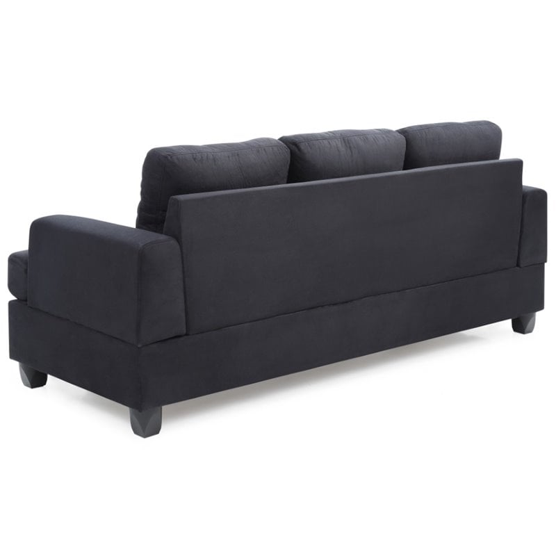 Glory Furniture Sandridge Microsuede Sofa in Black
