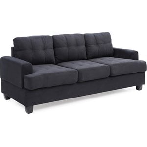 Glory Furniture Sandridge Microsuede Sofa in Black