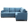 Glory Furniture Sandridge Microsuede Sectional in Aqua