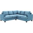 Glory Furniture Sandridge Microsuede Sectional in Aqua