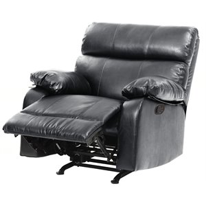Glory Furniture Manny Faux Leather Rocker Recliner in Black