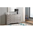 Glory Furniture Lorana 6-Drawers Bedroom Dresser in Silver Champagne