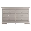Glory Furniture Lorana 6-Drawers Bedroom Dresser in Silver Champagne