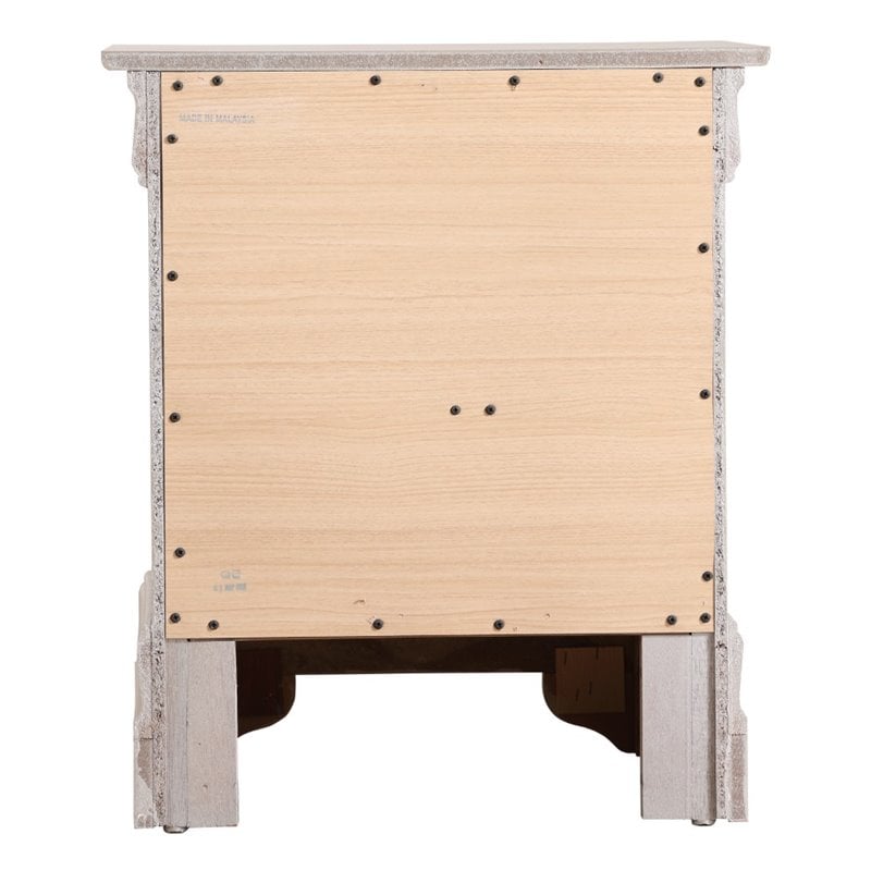 Glory Furniture Lorana 2 Drawer Nightstand in Silver Champagne