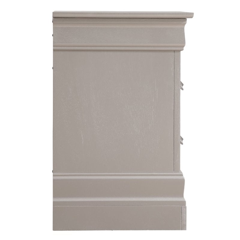 Glory Furniture Lorana 2 Drawer Nightstand in Silver Champagne
