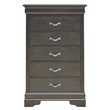 Glory Furniture Lorana 5-Drawers Bedroom Chest in Charcoal