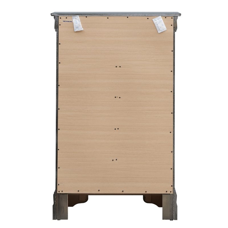 Glory Furniture Lorana 5-Drawers Bedroom Chest in Charcoal