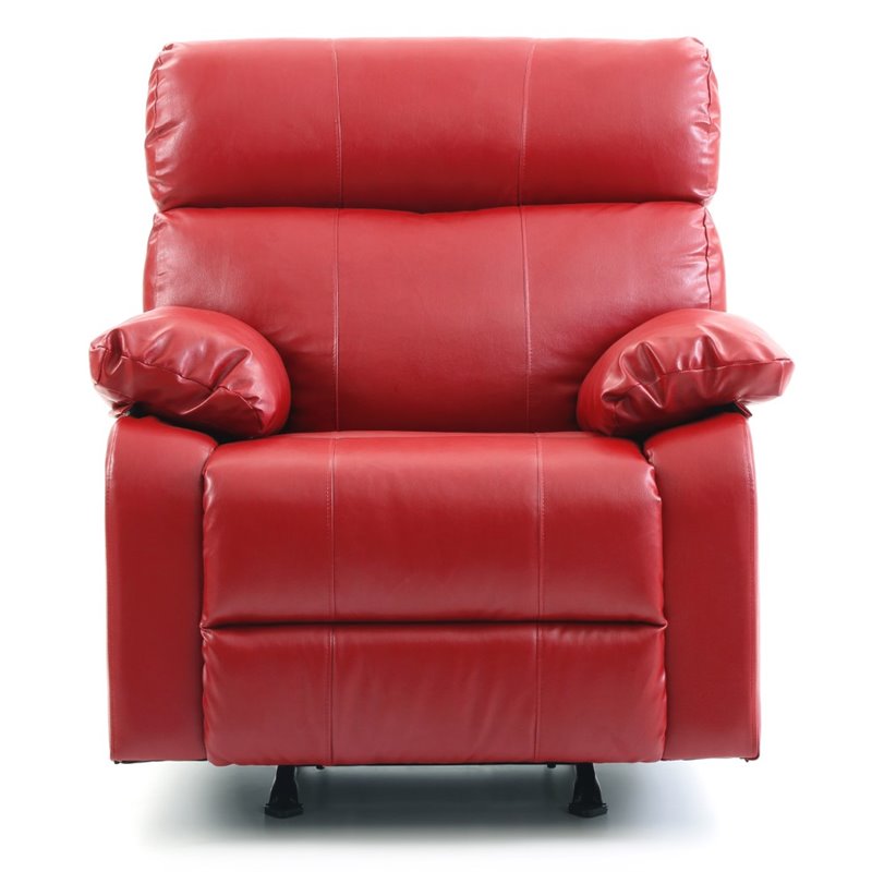 red leather rocking recliner