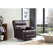 Glory Furniture Manny Faux Leather Rocker Recliner in Dark Brown